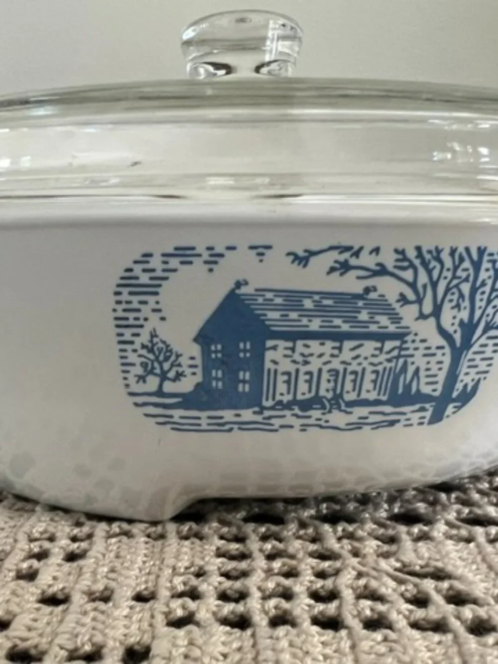 VTG Amana Radaranges White/Blue Browning Skillet W/Glass Lid By Corning